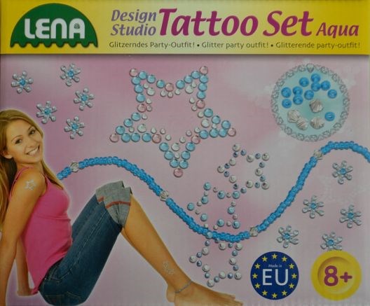 Tattoo sæt, Aqua - ankelkæde og tatoveringer