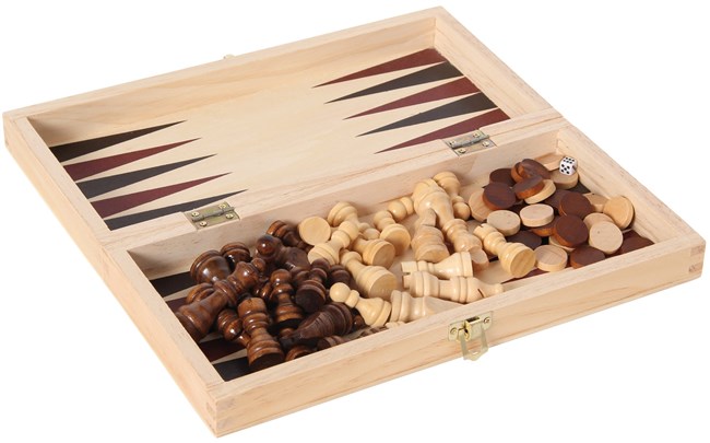 3 spil i et - skak - dam - backgammon 3 spil i et - skak - dam - backgammon