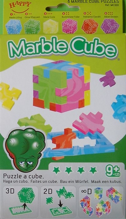 4 stk. Marble cube - 6'er pakke