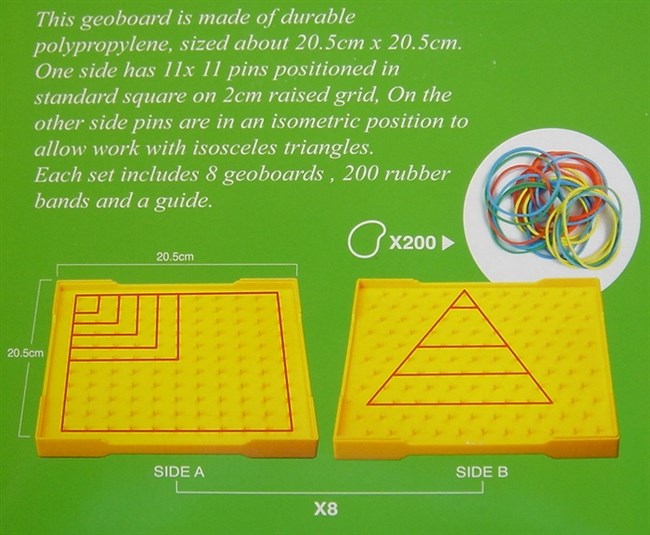 Dobbeltsidede plader til at lave geometriske figurer på - 10x10. Dobbeltsidede plader til at lave geometriske figurer på - 10x10.