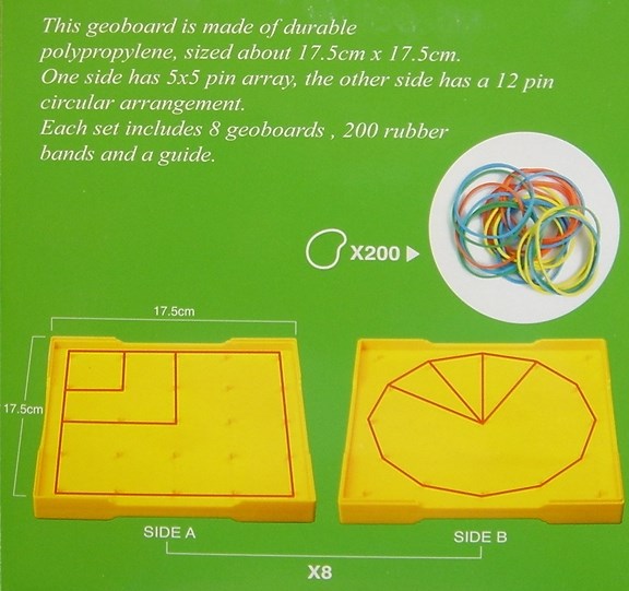 Dobbeltsidede plader til at lave geometriske figurer på - 5x5. Dobbeltsidede plader til at lave geometriske figurer på - 5x5.