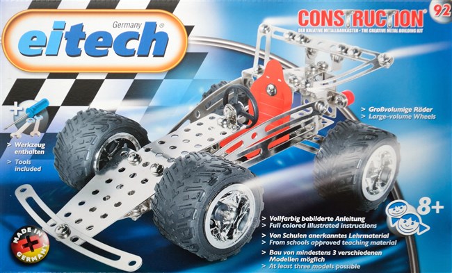 Eitech metalbyggesæt - Byg sportsvogne med brede hjul, motor og gear. Eitech metalbyggesæt - Byg sportsvogne med brede hjul, motor og gear.