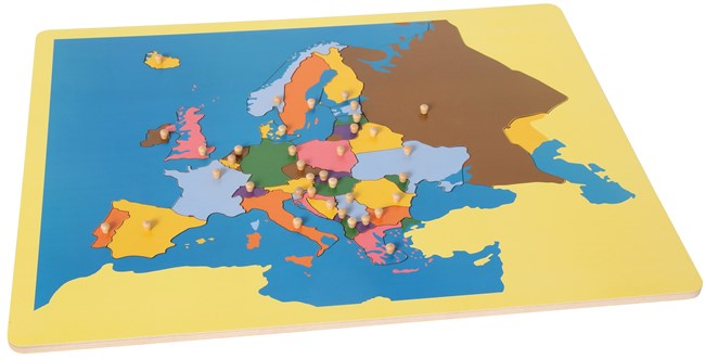 Europas lande som træ puslespil, 57x46x2cm