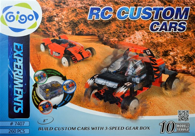 Fjernstyret racerbil - 10 biler, 260 dele, 8-15 år