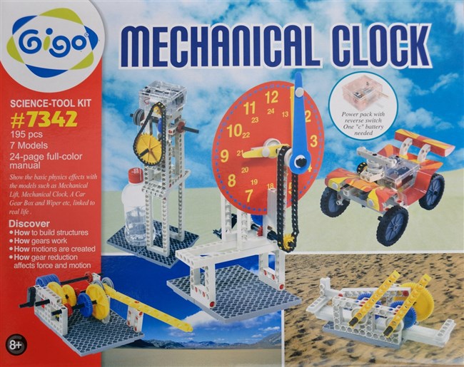 Gigo byggesæt 7342 - Mekanisk ur, gearboks, bil og lift Gigo byggesæt 7342 - Mekanisk ur, gearboks, bil og lift