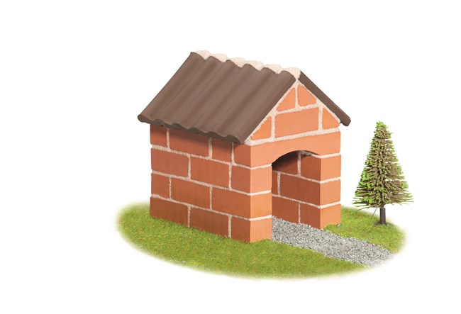 Hus / hundehus bygget med mini mursten