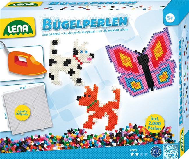 Lena 31502 - Strygejerns perler - hunde og sommerfugl Lena 31502 - Strygejerns perler - hunde og sommerfugl