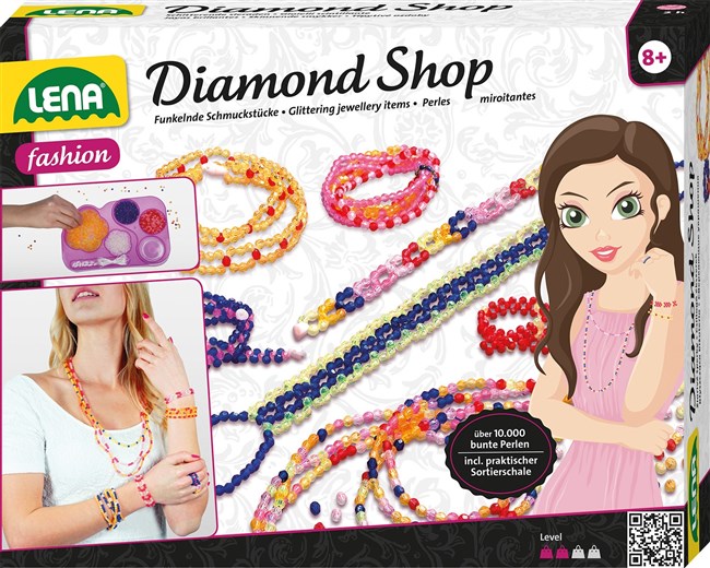 Lena 42304 - Lav perle armbånd og halsbånd Lena 42304 - Lav perle armbånd og halsbånd
