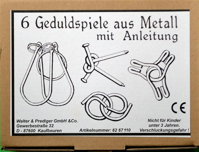 Pakke med 6 drillespil i metal Pakke med 6 drillespil i metal