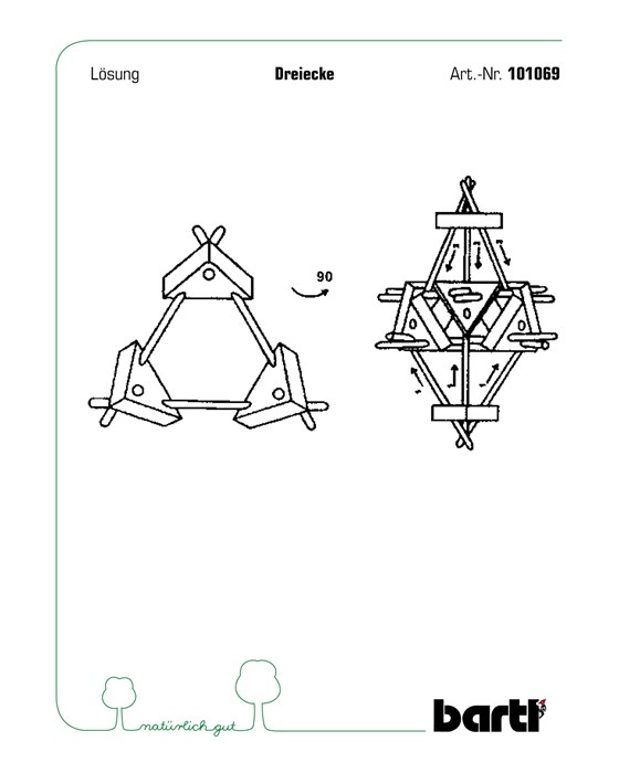Trianguleret / af trekanter - Bambus IQ puslespil Trianguleret / af trekanter - Bambus IQ puslespil