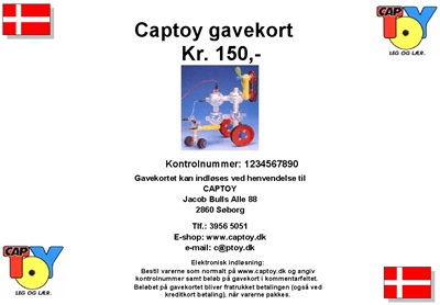 Gavekort p&#xE5; 150 kr
