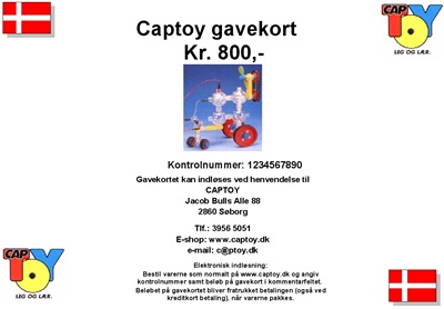 Gavekort p&#xE5; 800 kr