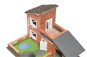 Villa med garage - bygget med mini mursten