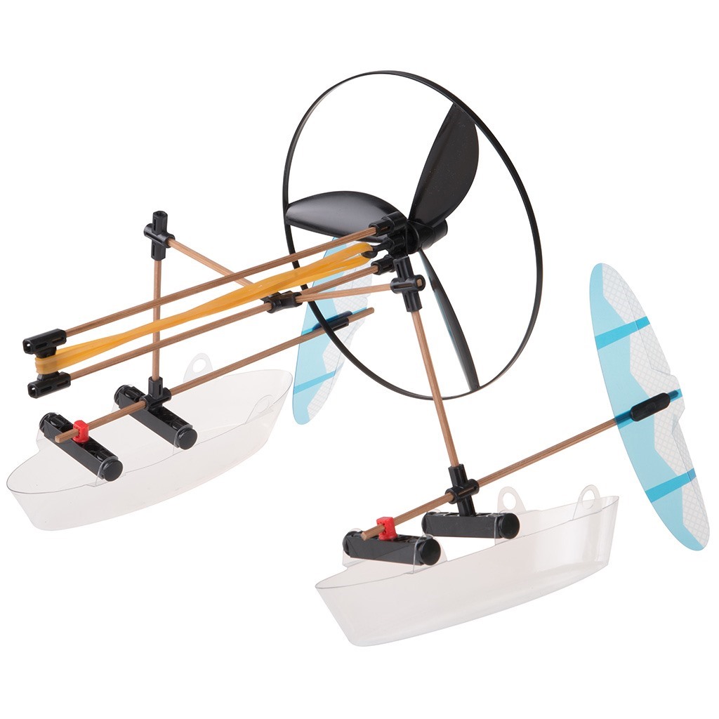 Gigo byggesæt 7403, Elastik racer - bil, båd, fly, helikopter